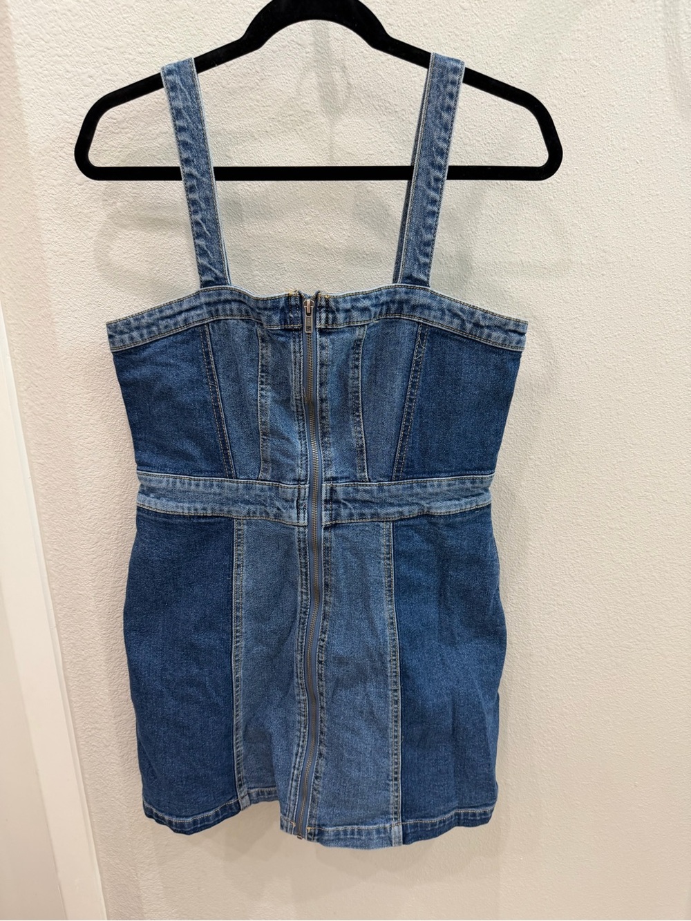 wild fable Blue Denim Zip-Front Mini Dress